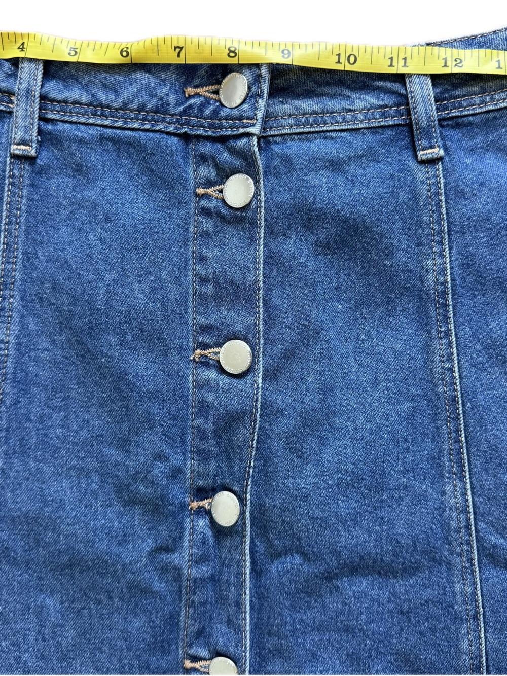 Divided by H&M Dark Blue Denim Button-Front A-Line Skirt - Picture 5 of 5